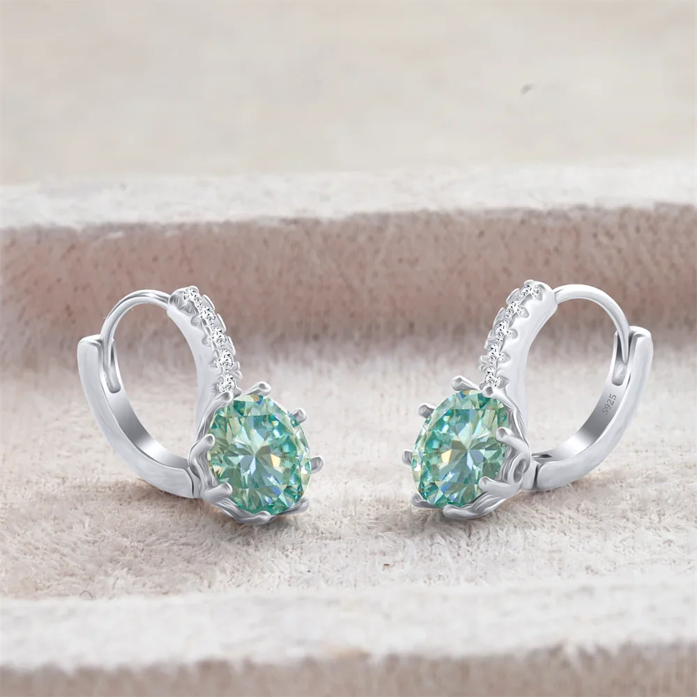 2 Carat Moissanite Drop Earrings Sterling Silver Solitaire Studs For Women BandsCo Straps