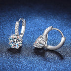 2 Carat Moissanite Drop Earrings Sterling Silver Solitaire Studs For Women BandsCo Straps