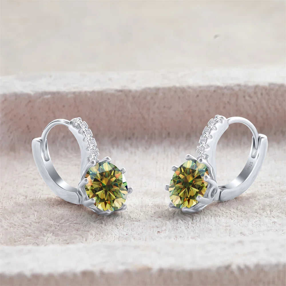 2 Carat Moissanite Drop Earrings Sterling Silver Solitaire Studs For Women BandsCo Straps