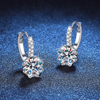 2 Carat Moissanite Drop Earrings Sterling Silver Solitaire Studs For Women BandsCo Straps