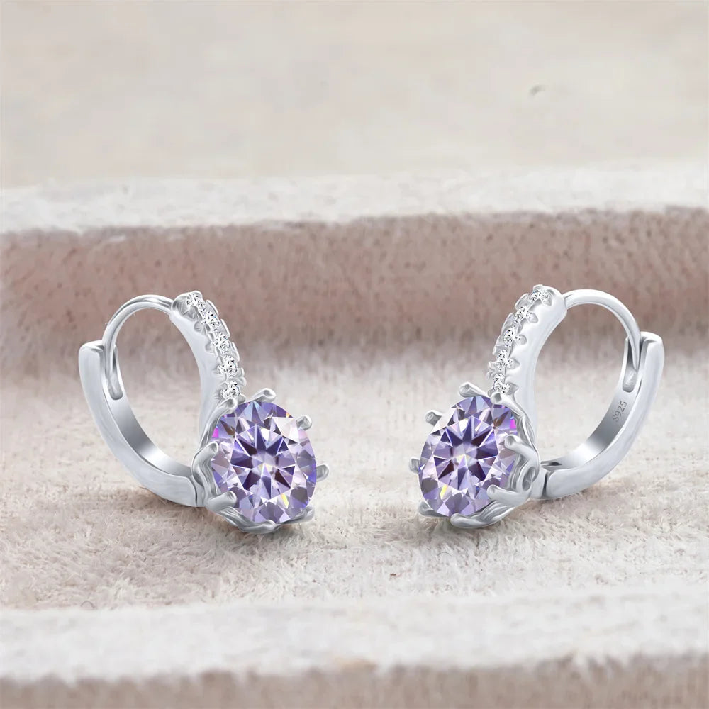2 Carat Moissanite Drop Earrings Sterling Silver Solitaire Studs For Women BandsCo Straps