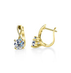 2 Ct Moissanite Clip-On Earrings 925 Sterling Silver Interlaced Studs Gift BandsCo Straps