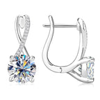 2 Ct Moissanite Clip-On Earrings 925 Sterling Silver Interlaced Studs Gift BandsCo Straps