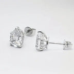 2.0cttw Pear Moissanite Stud Earrings 925 Sterling Silver VVS D Color BandsCo Straps
