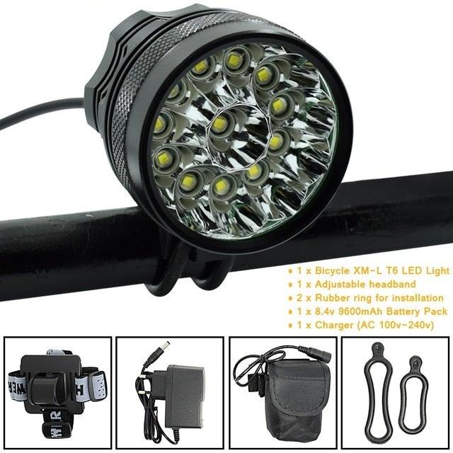 2 IN 1 Bicycle Headlight Bike Light Front Head Lamp Cycling Flashlight Mountain Bicycle Front Light With 6400mAh/8400mAh Rechargeable Battery Pack 3 Modes Bike Front Headlamp Stevvex