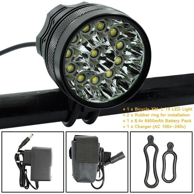 2 IN 1 Bicycle Headlight Bike Light Front Head Lamp Cycling Flashlight Mountain Bicycle Front Light With 6400mAh/8400mAh Rechargeable Battery Pack 3 Modes Bike Front Headlamp Stevvex