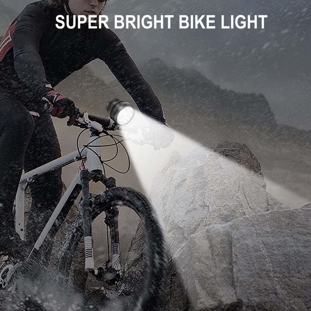 2 IN 1 Bicycle Headlight Bike Light Front Head Lamp Cycling Flashlight Mountain Bicycle Front Light With 6400mAh/8400mAh Rechargeable Battery Pack 3 Modes Bike Front Headlamp Stevvex