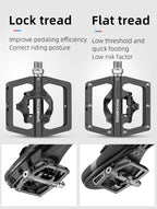 2 In 1 Bicycle Lock Pedal With Free Cleat For Road Bikes Aluminum Anti-Slip Sealed Bearing Lock Accessories Mountain Bike Pedals Bicycle Flat Platform Compatible With Mountain Bike Dual Function Sealed Clipless Aluminum 9/16" Pedals With Cleats Stevvex