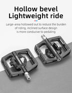2 In 1 Bicycle Lock Pedal With Free Cleat For Road Bikes Aluminum Anti-Slip Sealed Bearing Lock Accessories Mountain Bike Pedals Bicycle Flat Platform Compatible With Mountain Bike Dual Function Sealed Clipless Aluminum 9/16" Pedals With Cleats Stevvex