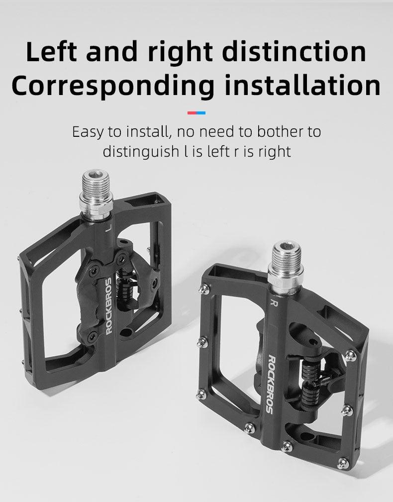2 In 1 Bicycle Lock Pedal With Free Cleat For Road Bikes Aluminum Anti-Slip Sealed Bearing Lock Accessories Mountain Bike Pedals Bicycle Flat Platform Compatible With Mountain Bike Dual Function Sealed Clipless Aluminum 9/16" Pedals With Cleats Stevvex