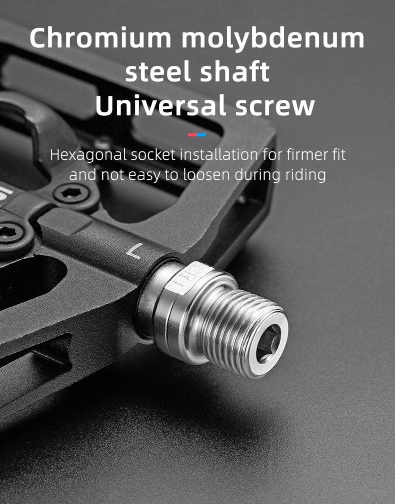 2 In 1 Bicycle Lock Pedal With Free Cleat For Road Bikes Aluminum Anti-Slip Sealed Bearing Lock Accessories Mountain Bike Pedals Bicycle Flat Platform Compatible With Mountain Bike Dual Function Sealed Clipless Aluminum 9/16" Pedals With Cleats Stevvex