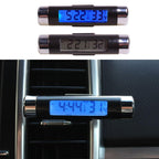 2 In 1 Car Vehicle LCD Digital Display Automotive Thermometer Clock Portable Car Auto Dashboard Digital Clocks with Black Light And LCD Screen Adjustable Vehicle Temperature Gauge Support Clock Stevvex