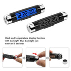 2 In 1 Car Vehicle LCD Digital Display Automotive Thermometer Clock Portable Car Auto Dashboard Digital Clocks with Black Light And LCD Screen Adjustable Vehicle Temperature Gauge Support Clock Stevvex