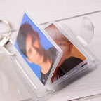 2 Inch Photo Album PVC Sequins Transparent Sticker & Name Card Holder 16 Pockets Photo Holder Business Card Bag Mini Photo Holds Photos with Key Chain Album Gifts Stevvex