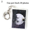 2 Inch Photo Album PVC Sequins Transparent Sticker & Name Card Holder 16 Pockets Photo Holder Business Card Bag Mini Photo Holds Photos with Key Chain Album Gifts Stevvex