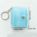 2 Inch Photo Album PVC Sequins Transparent Sticker & Name Card Holder 16 Pockets Photo Holder Business Card Bag Mini Photo Holds Photos with Key Chain Album Gifts Stevvex