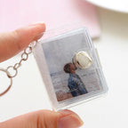 2 Inch Photo Album PVC Sequins Transparent Sticker & Name Card Holder 16 Pockets Photo Holder Business Card Bag Mini Photo Holds Photos with Key Chain Album Gifts Stevvex