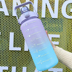 2 Liters Water Bottle Motivational Drinking Bottle Sports Water Bottle With Time Marker Stickers Portable Reusable Plastic Cups Motivational Sports Water Bottle With Time Capacity Marker BPA Free Big Large Gym Cycling Water Bottle Cup Jug For Kids School Stevvex