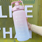 2 Liters Water Bottle Motivational Drinking Bottle Sports Water Bottle With Time Marker Stickers Portable Reusable Plastic Cups Motivational Sports Water Bottle With Time Capacity Marker BPA Free Big Large Gym Cycling Water Bottle Cup Jug For Kids School Stevvex