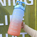 2 Liters Water Bottle Motivational Drinking Bottle Sports Water Bottle With Time Marker Stickers Portable Reusable Plastic Cups Motivational Sports Water Bottle With Time Capacity Marker BPA Free Big Large Gym Cycling Water Bottle Cup Jug For Kids School Stevvex