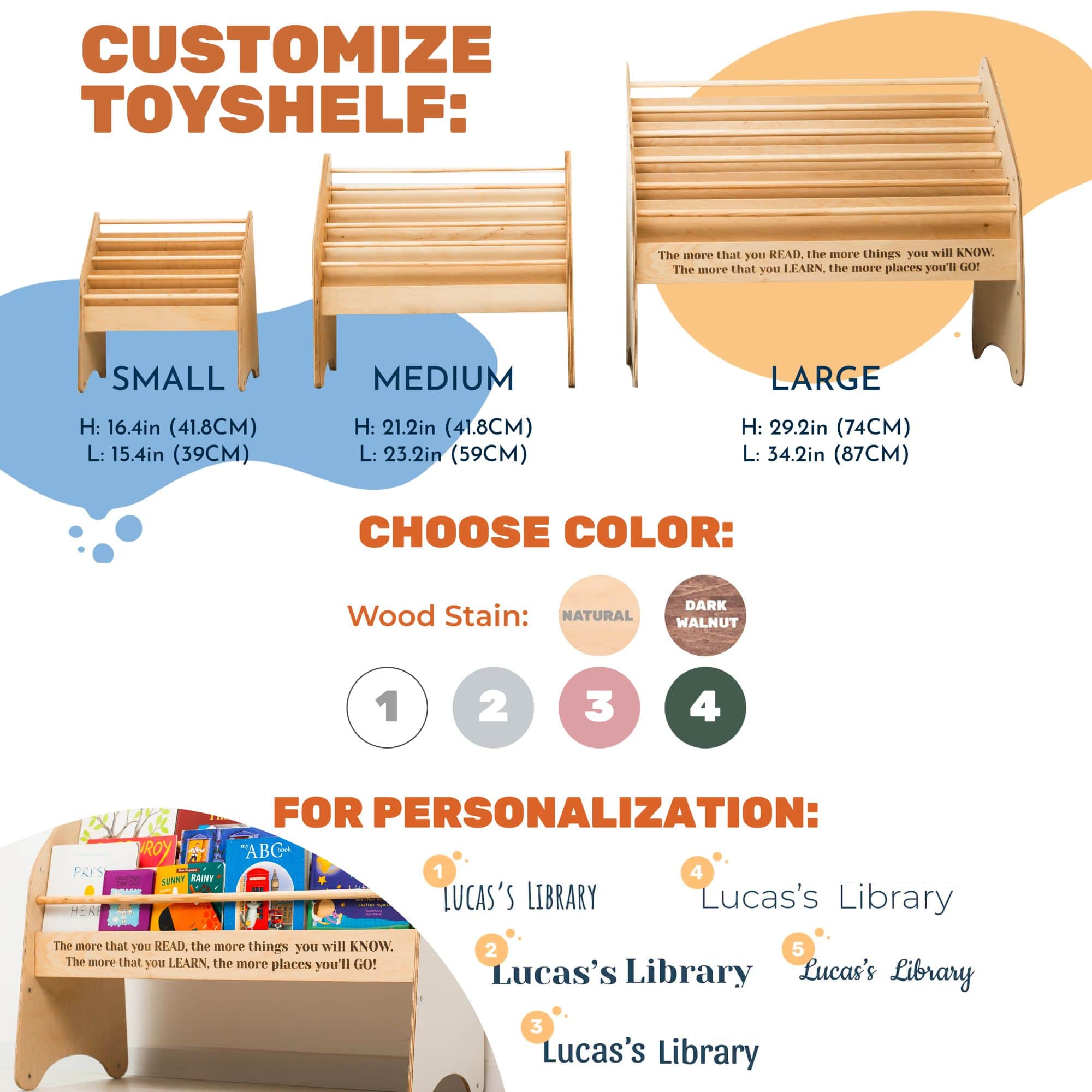 Wooden Montessori Bookshelf Natural - SJB-DIAMOND ELITES