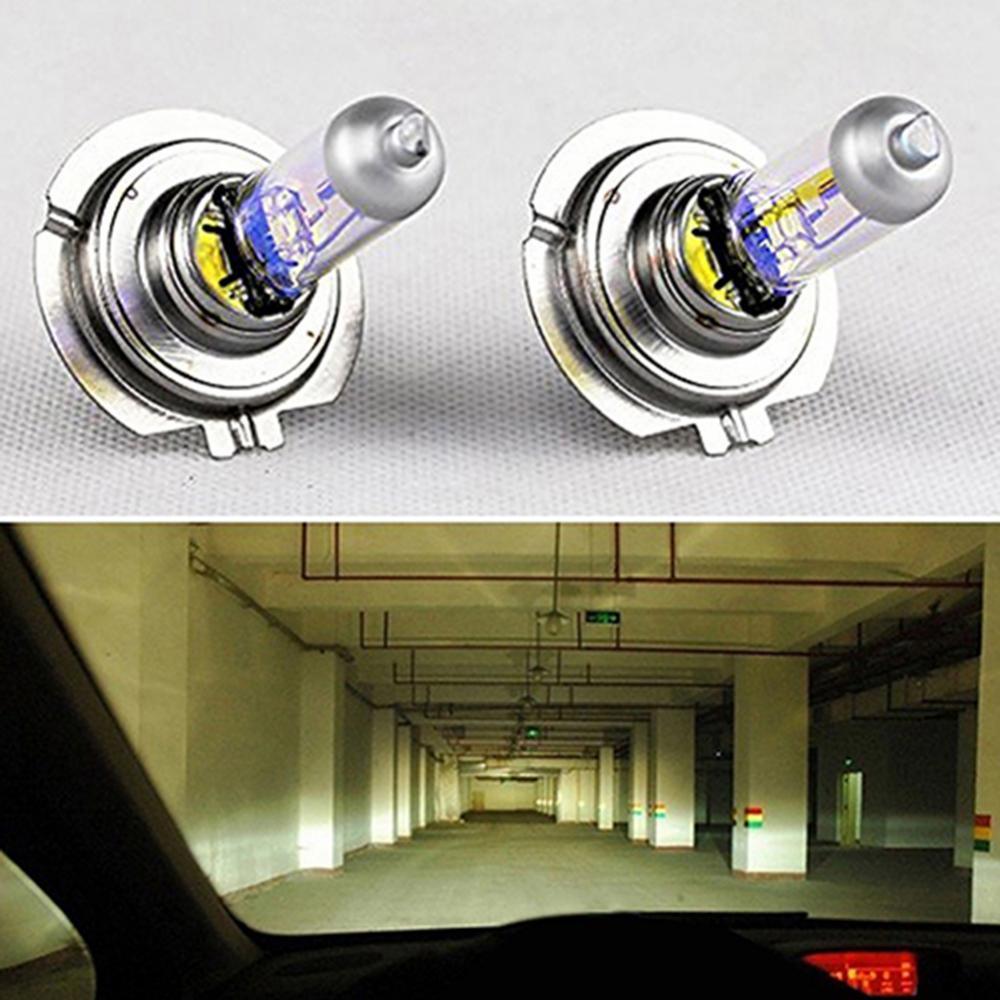 2 Pcs Car Super Bright H7 Xenon Halogen Upgraded Bright White Headlight Front Headlight Light Bulbs Lamp 12V Car Accessories Crystal Vision Ultra Upgraded Bright White Headlight Stevvex