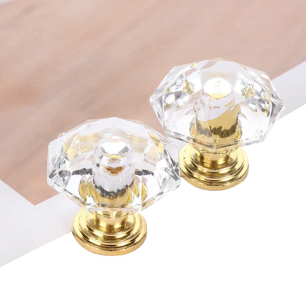 2 pcs Crystal Knobs Cupboard Drawer Pull Handle Door Knob Diamond Shape Cabinet Knob Home Furniture Accessories Dresser Knobs For Kitchen Furniture Kids Room Cabinet Knobs Stevvex