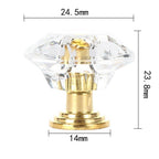 2 pcs Crystal Knobs Cupboard Drawer Pull Handle Door Knob Diamond Shape Cabinet Knob Home Furniture Accessories Dresser Knobs For Kitchen Furniture Kids Room Cabinet Knobs Stevvex