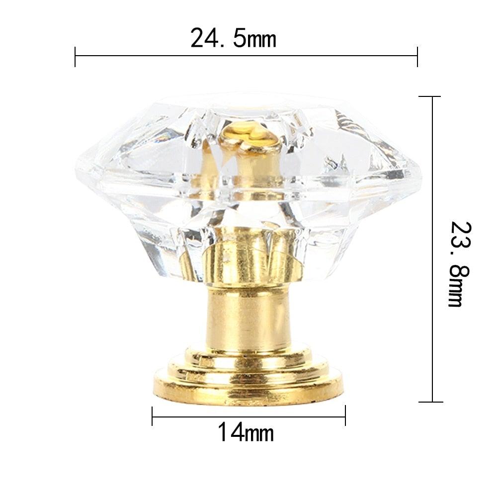 2 pcs Crystal Knobs Cupboard Drawer Pull Handle Door Knob Diamond Shape Cabinet Knob Home Furniture Accessories Dresser Knobs For Kitchen Furniture Kids Room Cabinet Knobs Stevvex