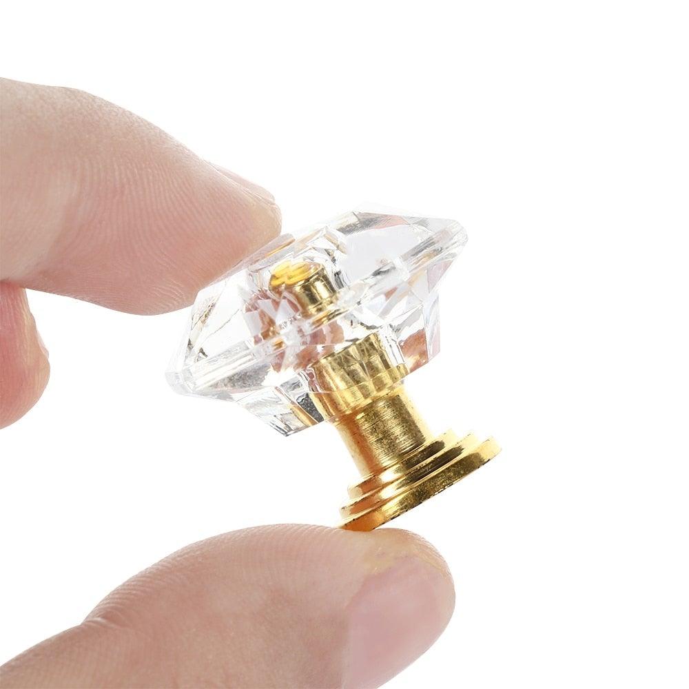 2 pcs Crystal Knobs Cupboard Drawer Pull Handle Door Knob Diamond Shape Cabinet Knob Home Furniture Accessories Dresser Knobs For Kitchen Furniture Kids Room Cabinet Knobs Stevvex
