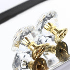 2 pcs Crystal Knobs Cupboard Drawer Pull Handle Door Knob Diamond Shape Cabinet Knob Home Furniture Accessories Dresser Knobs For Kitchen Furniture Kids Room Cabinet Knobs Stevvex
