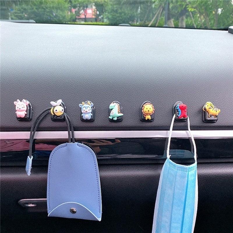 2 Pcs Simple Car Small Hooks Cartoon Decorative Cute Car Dashboard Hook Mini Hanger for Mask Heart Adhesive Hook for Hat Coat Towel Wall Hanging Multi Vehicle Sticky Hooks Durable Holder Automobile Styling Interior Organizer Ornaments Hook Stevvex