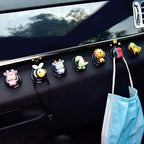 2 Pcs Simple Car Small Hooks Cartoon Decorative Cute Car Dashboard Hook Mini Hanger for Mask Heart Adhesive Hook for Hat Coat Towel Wall Hanging Multi Vehicle Sticky Hooks Durable Holder Automobile Styling Interior Organizer Ornaments Hook Stevvex