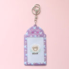 2 Pockets Colorful Photo Card Holder Pockets for Mini Photo Sticker & Name Card 3 Inch 6.35 x 9cm Photos with Key Chain Album Gifts For Valentines Day Stevvex