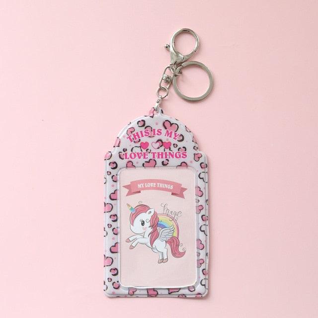 2 Pockets Colorful Photo Card Holder Pockets for Mini Photo Sticker & Name Card 3 Inch 6.35 x 9cm Photos with Key Chain Album Gifts For Valentines Day Stevvex