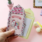 2 Pockets Colorful Photo Card Holder Pockets for Mini Photo Sticker & Name Card 3 Inch 6.35 x 9cm Photos with Key Chain Album Gifts For Valentines Day Stevvex
