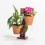 2 Pot Hanging Or Standing Plant Holder For 4in-6in Terra Cotta Pots BandsCo Straps