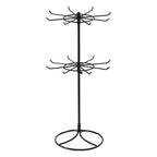 2-Tier Rotary Jewelry Stand Rack Earrings Necklace Display Organizer Holder Rotating Durable Jewelry Rack Display Hanger Rotating 2 Tier Jewelry Tree Organizer in Black Metal Jewelry Organizer
