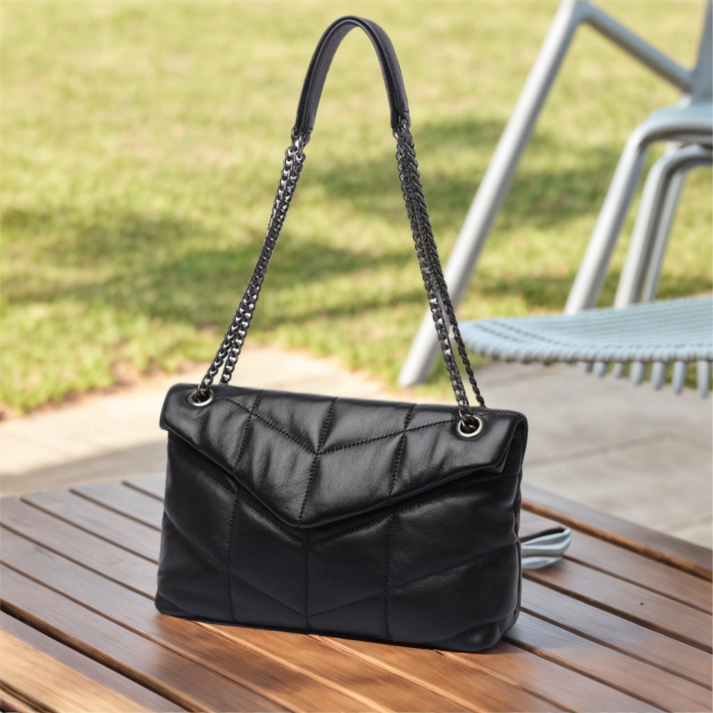 Puffer Shoulder Bag Chain Strap Puffy Crossbody Purse for Women Quilt Large Capacity Shoulder Puffer Bag Free People Bag - SJB-DIAMOND ELITES