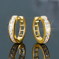 2.5mm Moissanite Hoop Huggie Earrings 925 Sterling Silver Unisex Certified Pair BandsCo Straps