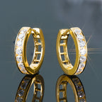 2.5mm Moissanite Hoop Huggie Earrings 925 Sterling Silver Unisex Certified Pair BandsCo Straps