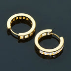 2.5mm Moissanite Hoop Huggie Earrings 925 Sterling Silver Unisex Certified Pair BandsCo Straps