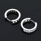 2.5mm Moissanite Hoop Huggie Earrings 925 Sterling Silver Unisex Certified Pair BandsCo Straps