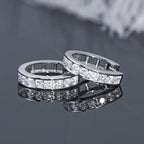 2.5mm Moissanite Hoop Huggie Earrings 925 Sterling Silver Unisex Certified Pair BandsCo Straps