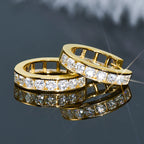 2.5mm Moissanite Hoop Huggie Earrings 925 Sterling Silver Unisex Certified Pair BandsCo Straps