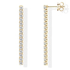 2.5mm Moissanite Tassel Stud Earrings 925 Sterling Silver Tennis Chain BandsCo Straps
