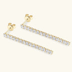 2.5mm Moissanite Tassel Stud Earrings 925 Sterling Silver Tennis Chain BandsCo Straps
