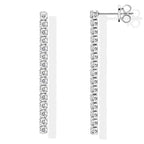 2.5mm Moissanite Tassel Stud Earrings 925 Sterling Silver Tennis Chain BandsCo Straps