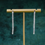 2.5mm Moissanite Tassel Stud Earrings 925 Sterling Silver Tennis Chain BandsCo Straps