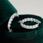 2.6Ct D Color Moissanite 925 Sterling Silver White Gold Plated Hoop Earrings For Women Wedding BandsCo Straps
